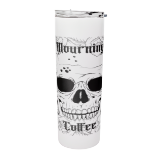 termo de acero inoxidable con calaveras y flores