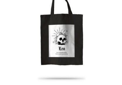 Tote Bag Negro Zodiaco Calavera Leo