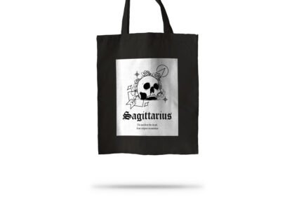 Tote Bag Negro Zodiaco Calavera Sagitario