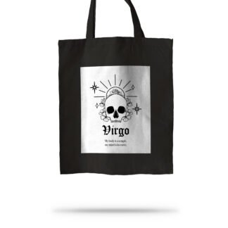 Tote Bag Negro Zodiaco Calavera Virgo