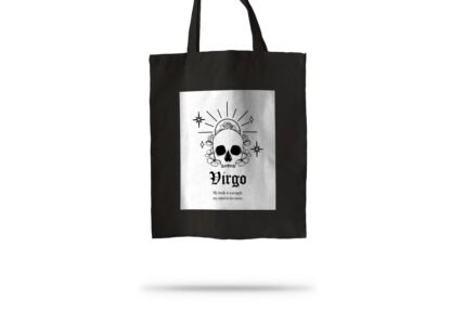 Tote Bag Negro Zodiaco Calavera Virgo